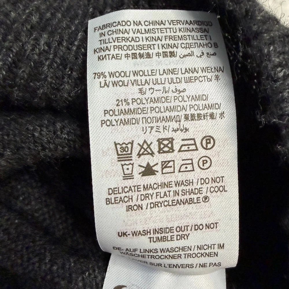 Boden Gray V-Neck Wool Sweater